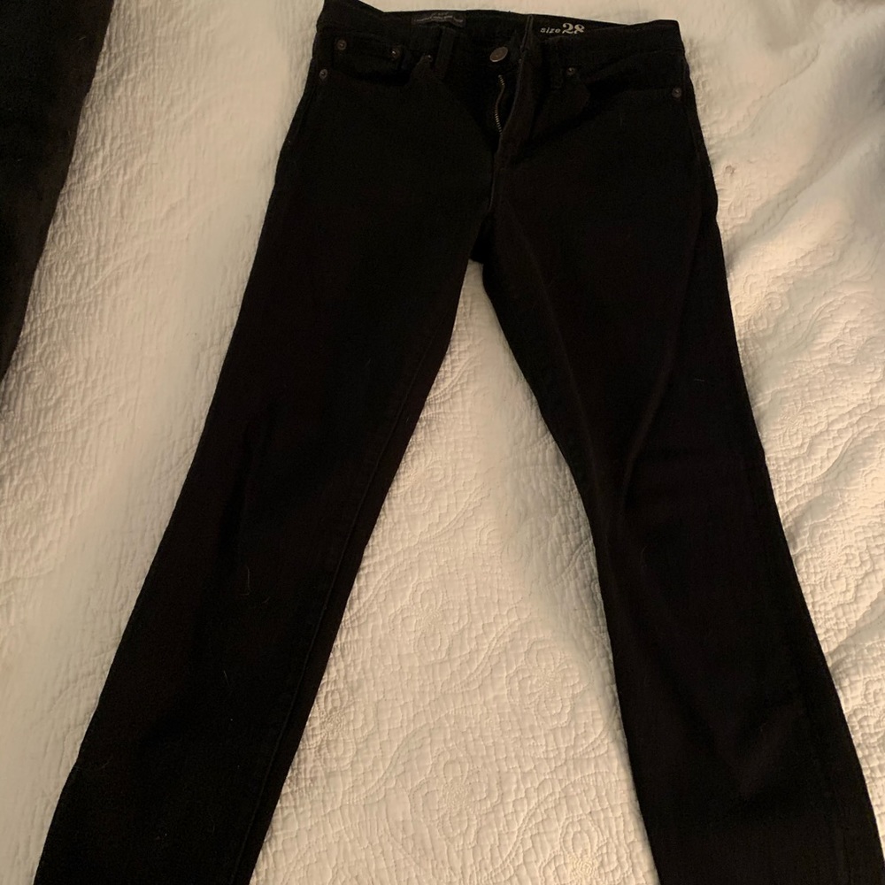 J Crew High Rise Crop blk jeans